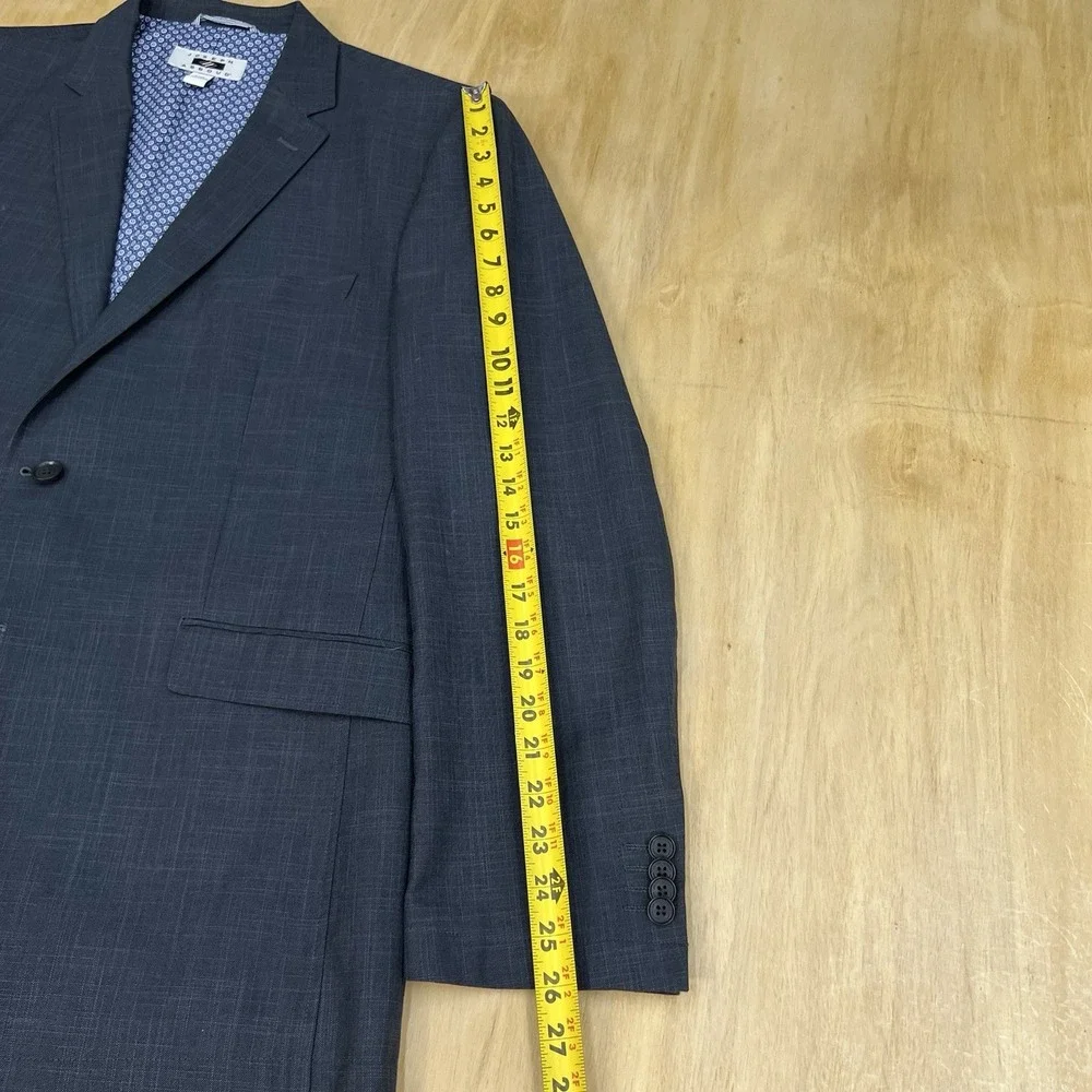 Joseph Abboud Cotton Blazer Jacket Sport‎ Coat Mens XXL (46R) Dark Gray Plaid